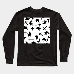 Cross and Crow Print Long Sleeve T-Shirt